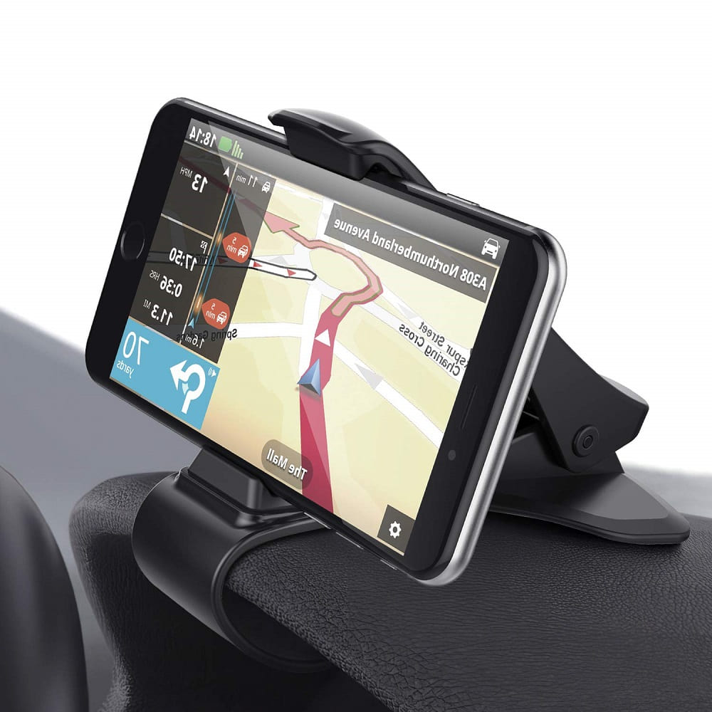 Soporte MOVIL coche Universal parabrisas smartphone GPS salpicadero Pinza  Regulable Multi posicion Sujecion con goma antidesliza